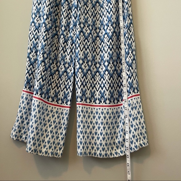 Beach Lunch Lounge Blue Patterned Pants Size Small - Picture 5 of 8